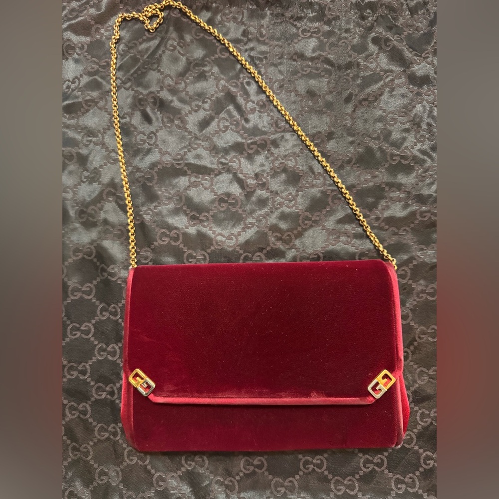 Vintage Gucci Rare Velvet Handbag